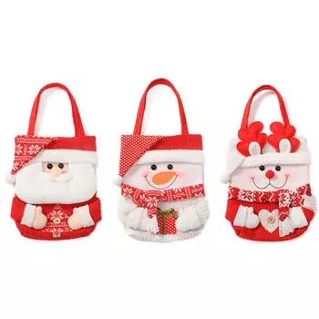 3 шт. Праздничные мешочки для конфет с ручками, симпатичные тканевые мешочки для подарков для детей, праздничные принадлежности для вечеринок