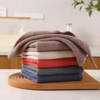 3 шт. прочные впитывающие тряпки, дышащие мытье лица, классические вафельные полотенца для мытья посуды, товары для дома S кофейный