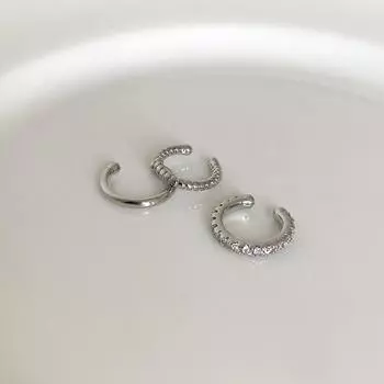 3 шт. Простые круглые серьги-клипсы для хряща, серьги-манжеты для хряща без прокола серебряный