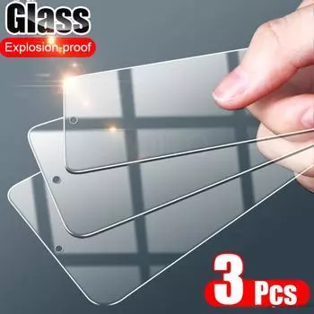 [3 шт.] Прозрачная защитная пленка из закаленного стекла для OPPO Realme C12 C15 C17 C20 C21 C25 C31 C35 A12 A15 A16 A36 A74 A96, пленки без пузырьков и царапин