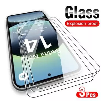 3 шт. прозрачное защитное стекло для экрана HD закаленное стекло для Redmi Note 14 / Note 14 5G RedMi Note 14 5G белый