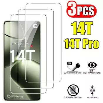 3 шт. прозрачное защитное закаленное стекло для Xiaomi 14T / 14T Pro HD полноэкранное защитное стекло защитная пленка XiaoMi 14T Pro чистый