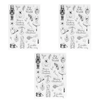 3 шт. прозрачных штампов с рождественским тематическим узором, прозрачные штампы для скрапбукинга для тиснения автомобиля