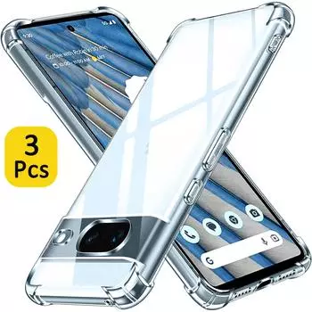 3 шт. прозрачный чехол для Google Pixel 8 7A 7 Pro 7 Pixel 6A 6 Pro 6 толстый противоударный мягкий силиконовый чехол для телефона Pixel 8 Pro Google Pixel 7A
