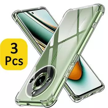 3 шт. прозрачный чехол для Oppo Realme 11 Pro Plus 10 Pro 10 4G 9 4G толстый противоударный мягкий силиконовый чехол для телефона Realme 11 Pro Realme 11 Pro Plus