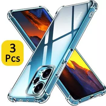3 шт. прозрачный чехол для Poco F5 F5 Pro C50 C55 C40 M4 5G X5 X4 GT X5 Pro толстый противоударный мягкий силиконовый чехол для телефона Poco M5 4G Poco X4 GT