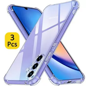 3 шт. прозрачный чехол для Samsung Galaxy A15 5G A05 A35 A55 A04 A34 5G толстый противоударный мягкий силиконовый чехол для телефона Samsung A54 5G For A05S