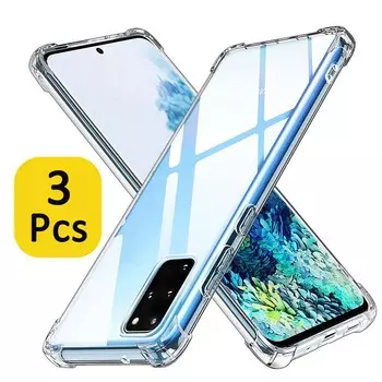 3 шт. прозрачный чехол для Samsung Galaxy S20 Plus S21 Ultra S9 Note 9 толстый противоударный мягкий силиконовый чехол для телефона Samsung S20 FE For A50S(2019)