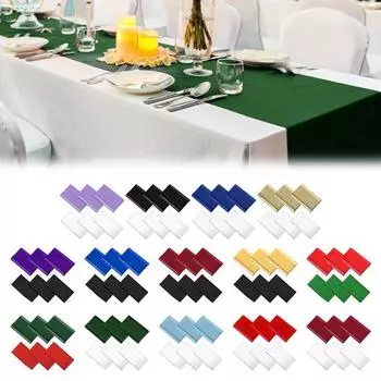 3 шт. прямоугольная скатерть и атласная дорожка для стола 108 дюймов складные пластиковые скатерти