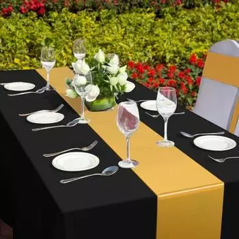 3 шт. прямоугольная скатерть и атласная скатерть 108 дюймов складные пластиковые скатерти пятно