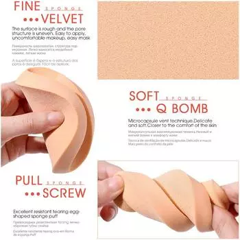 3 шт. пуховка для пудры для лица, круглая форма, портативная мягкая косметическая пуховка, спонж для макияжа, влажная и сухая косметика, инструменты для красоты