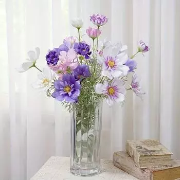 3 шт. яркие роскошные искусственные цветы галсанг большая ветка галсанг шелковые искусственные цветы не выцветают искусственные растения для свадьбы дома вечеринки в помещении и на открытом воздухе декор 3 Pcs светло-фиолетовый