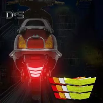 3 шт., яркий цвет, ночная предупреждающая наклейка, хорошая яркость, практичная ночная светоотражающая наклейка для мотоцикла красный