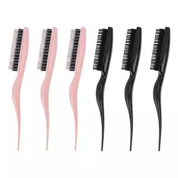 3 шт. расческа для волос с эргономичной ручкой, портативная расческа с крысиным хвостом, расческа для домашних путешествий Black