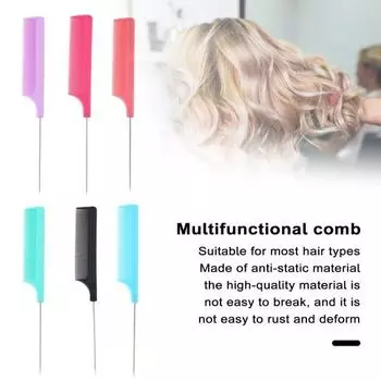 3 шт., расчески с крысиным хвостом, яркие цвета, термостойкие, легкие, антистатические, парикмахерские, расчески с крысиным хвостом, принадлежности для салонов розовый