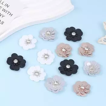 3 шт. разноцветные блестки бусины цветы ткань паста одежда шляпы обувь носки декоративные нашивки наклейки аксессуары своими руками белый