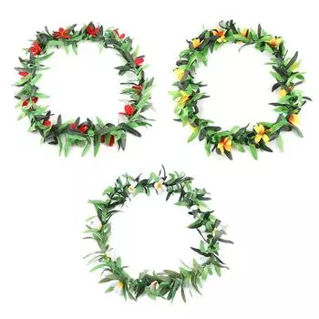 3 шт. разных цветов гавайские леи тропическая вечеринка имитация цветка листья гирлянда ожерелье