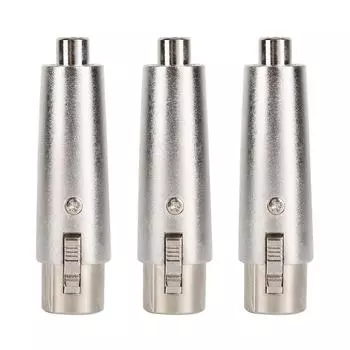 3 шт. RCA Female на 3-контактный XLR Female Jack штекер аудио разъем адаптер-переходник цинковый сплав