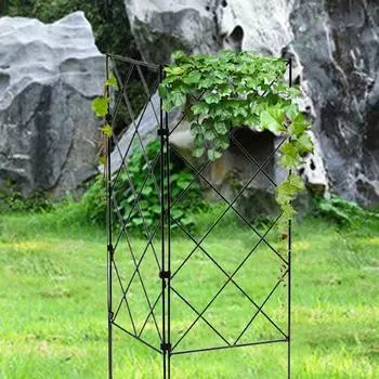 3 шт. решетки, удобные, простые в установке, железные складные панели, садовые подставки для вьющихся растений, опорные решетки для двора чёрный