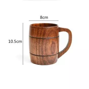 3 шт., ретро пищевая мармеладная деревянная кружка с ручкой, кофейная кружка или 3 шт. деревянный поднос, японская офисная чашка для воды, молока, деревянная пивная кружка 301-400ml