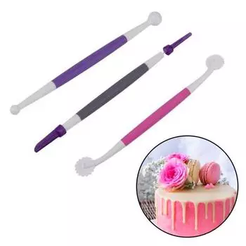 3 шт., резак для помадки, гладкий, широкий, пластиковый, прочный, пищевой, инструмент для резьбы по торту, аксессуары для выпечки