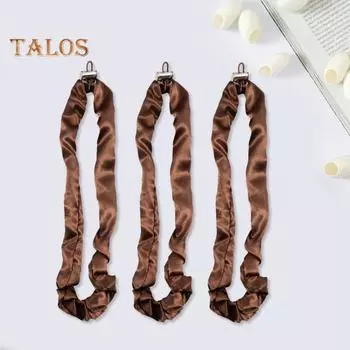 3 шт., резинки для волос регулируемой длины, высокоэластичные держатели для хвоста, нескользящая повязка на голову для вьющихся волос, аксессуары для волос розовый