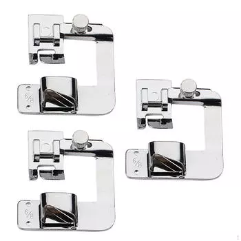 3 шт., роликовая лапка, подшивающая папка, насадка для переплета, прокатанный подгиб, давление для