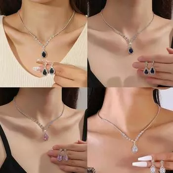 3 шт. Роскошные простые серьги-подвески для женщин и девочек, изысканный комплект ювелирных изделий, свадебные аксессуары для невесты серебряный