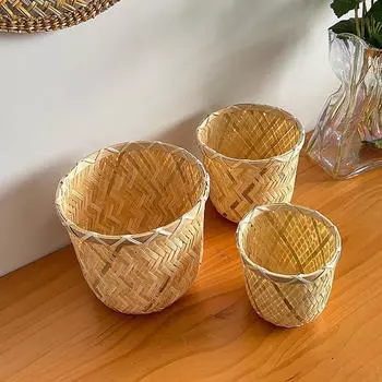 3 шт. ротанговая корзина контейнер для хранения всякой всячины плетеный мусорный контейнер для бумаги