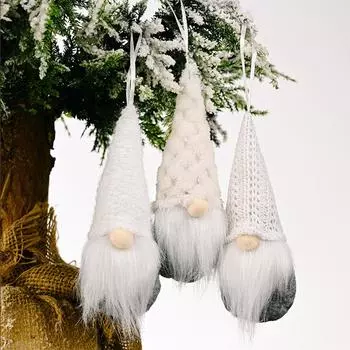 3 шт. Рождественская елка подвеска гном плюшевый гонк Санта кукла подвески рождественские украшения 3Pcs Pink Set A