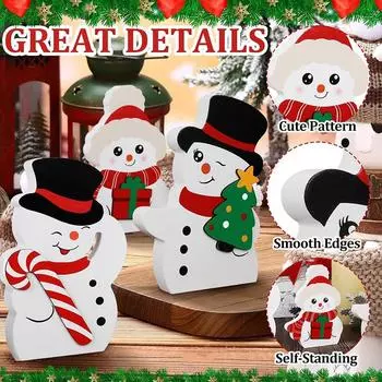 3 шт. Рождественская фигурка снеговика, настольная центральная часть, модель ландшафта, миниатюрная садовая фигурка, украшения для дома
