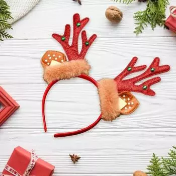 3 шт. Рождественская повязка на голову с оленьими ушками, противоскользящая повязка для волос из рогов лося, праздничная петля для волос из рогов оленя, аксессуары для волос для женщин и девочек, головные уборы, реквизит для фотосъемки