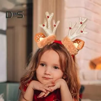 3 шт. Рождественская повязка на голову с оленьими ушками, противоскользящая повязка для волос из рогов лося, праздничная петля для волос из рогов оленя, аксессуары для волос для женщин и девочек, головные уборы, реквизит для фотосъемки разноцветный