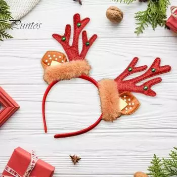 3 шт. Рождественская повязка на голову с оленьими ушками, противоскользящая повязка для волос из рогов лося, праздничная петля для волос из рогов оленя, аксессуары для волос для женщин и девочек, головные уборы, реквизит для фотосъемки разноцветный