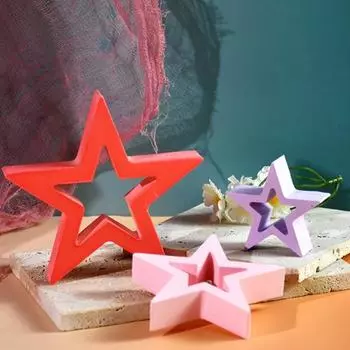 3 шт. Рождественская силиконовая форма в форме звезды, легко снимаемая рождественская литейная форма, подсвечники, сделай сам, подарок для ароматических свечей, мыла, украшений Sets