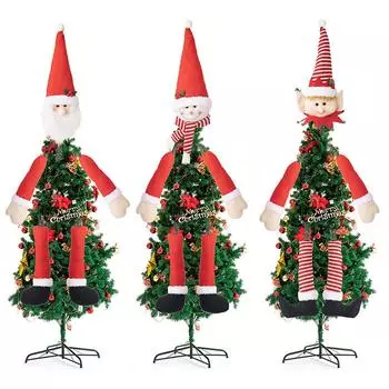 3 шт. Рождественские елочные украшения, рождественские украшения с красной шапкой и длинными руками и ногами, подходят для украшения рождественской вечеринки One Size