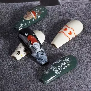 3 шт., рождественские наклейки для ногтей, милые снежинки, колокольчик, дизайн, праздничный маникюр, художественные наклейки, женские аксессуары A