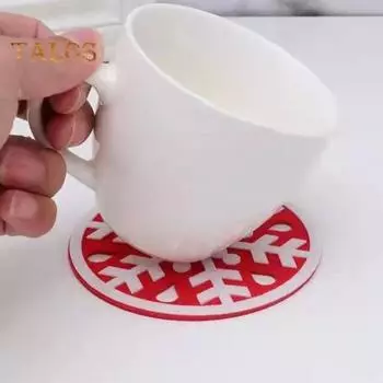 3 шт., рождественские подставки, снеговик, лось, рождественская елка, снежинка, фетровый коврик для чашек, праздничное украшение для дома, вечеринки, стола Angel