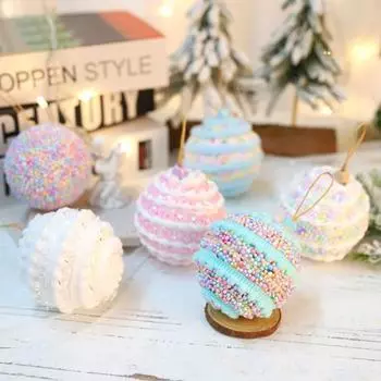 3 шт. Рождественские шары, декоративные небьющиеся пенопластовые рождественские лампочки, юбка для елки, домашний декор для вечеринки и праздника разноцветный