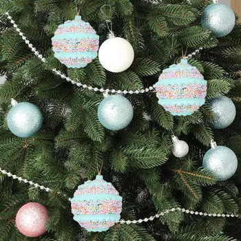 3 шт. Рождественские шары, украшения, безделушки, 3,15 дюйма, шары для рождественской елки для годового венка Aquamarine