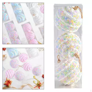 3 шт. Рождественские шары, украшения, подвески, сделай сам, подвесные шары для елки, праздничные Style A