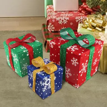 3 шт. рождественские светящиеся подарочные коробки светящиеся подарочные коробки для улицы Warm