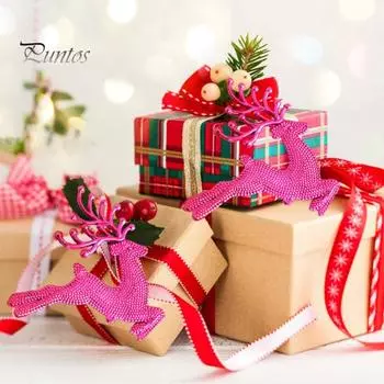 3 шт. Рождественские украшения в виде оленей, блестящие подвесные украшения в виде оленей на рождественскую елку, подвески в виде оленей для праздничного декора каминной двери 13cm серебряный