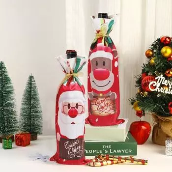 3 шт. рождественский чехол для бутылки вина праздничные сумки для бутылок красного вина снеговик олень C