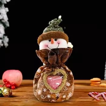 3 шт. рождественский мешок для конфет на шнурке Санта-Клаус снеговик олень подарок упаковка праздничные принадлежности для A