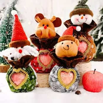 3 шт. рождественский мешок для конфет на шнурке Санта-Клаус снеговик олень подарок упаковка праздничные принадлежности для A