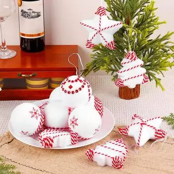 3 шт. Рождественский шар, подвесные украшения для елки, пенопластовый шар, кулон, рождественские украшения, вечеринка, Навидад, Новый год, домашний декор