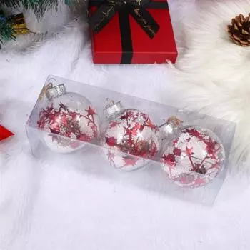 3 шт. Рождественский шар с прозрачными блестками, украшения с тесьмой, подвесное украшение для рождественской елки для праздничного домашнего магазина, декор для вечеринки жёлтый