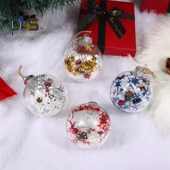 3 шт. Рождественский шар с прозрачными блестками, украшения с тесьмой, подвесное украшение для рождественской елки для праздничного домашнего магазина, декор для вечеринки жёлтый