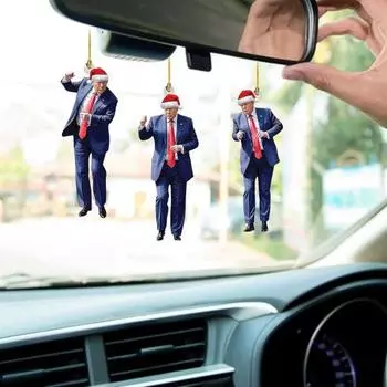 3 шт. рождественское украшение Трамп 2D акриловая шапка Санты подвеска Трамп автомобиль